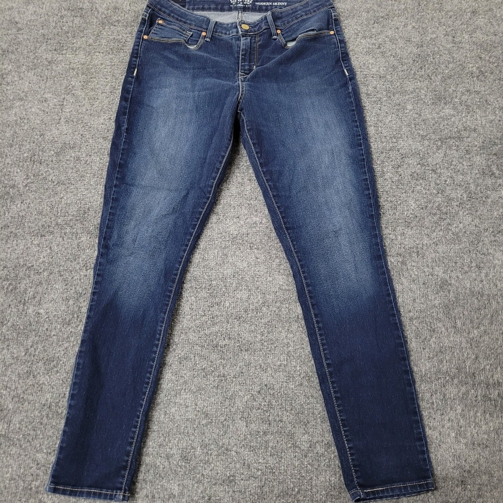 Signature Levi Strauss Jeans Womens Size 8 Dark Wash Modern Skinny Stretch Denim